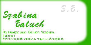 szabina baluch business card